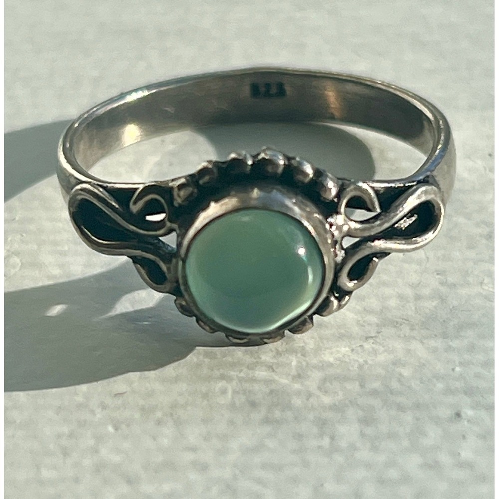 Artisan Chalcedony in 925 boho silver ring size 10 - Picture 3 of 12